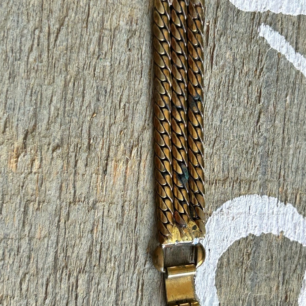 ALBERTINA 1800 Vintage Gold-Tone Bracelet 6.75 inches - Picture 5 of 9